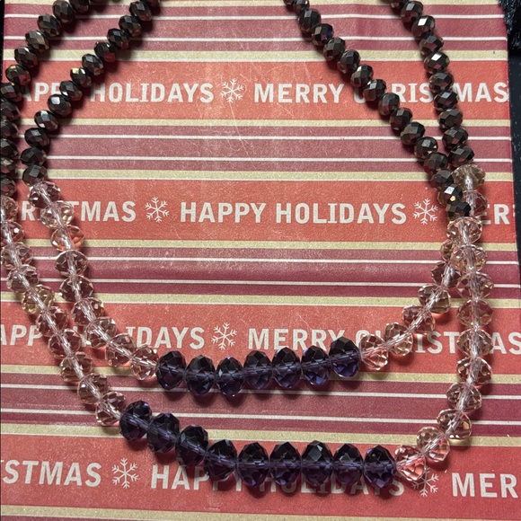 NWT Versona Beaded Necklace Pink Purple Sparkle Multi-strand Classic Princess - Picture 1 of 13